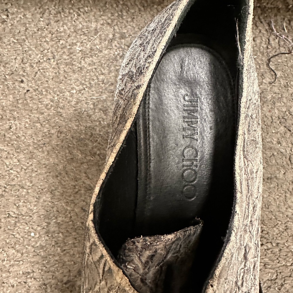 Jimmy Choo Textured Tan Leather Shoes